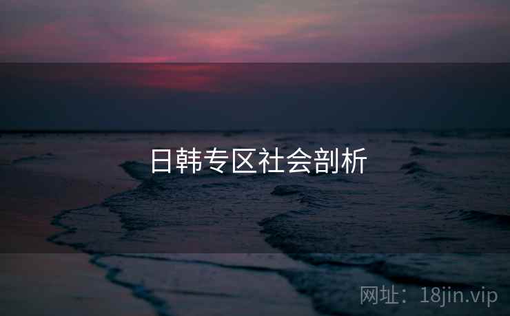 日韩专区社会剖析