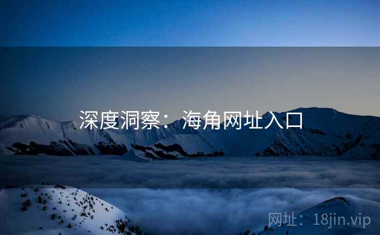 深度洞察:海角网址入口