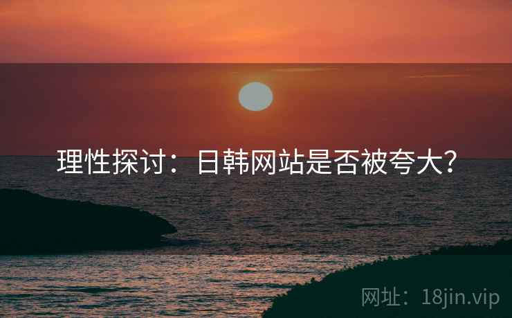 理性探讨:日韩网站是否被夸大?